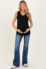 Black Double Layer Maternity Nursing Tank Top