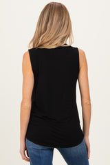 Black Double Layer Maternity Nursing Tank Top