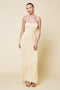 Light Yellow Floral Cutout Back Maxi Dress