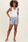 Navy Striped Drawstring Maternity Shorts