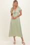 Sage Satin Lace Detail Maxi Dress