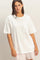 White Vintage Wash Raw Edge Pocket T-Shirt