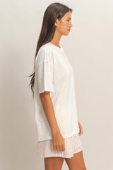 White Vintage Wash Raw Edge Pocket T-Shirt