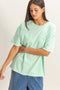 Mint Vintage Wash Raw Edge Pocket T-Shirt