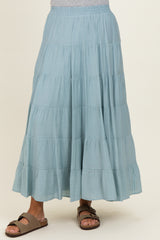 Sage Tiered Maxi Skirt