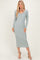 New Sage V-Neck Long Sleeve Fitted Maxi Dress