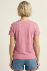 Pink Raw Edged Basic Slub Top