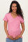 Pink Raw Edged Basic Slub Maternity Top