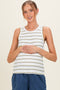 Ivory Multi Striped Maternity Tank Top