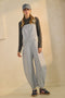 Blue Pinstriped Barrel-Leg Overalls