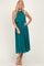 Teal Pleated Woven Midi Dress
