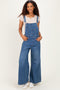 Denim Blue Wide-Leg Overalls
