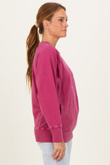 Burgundy Pigment Dyed French Terry Pullover