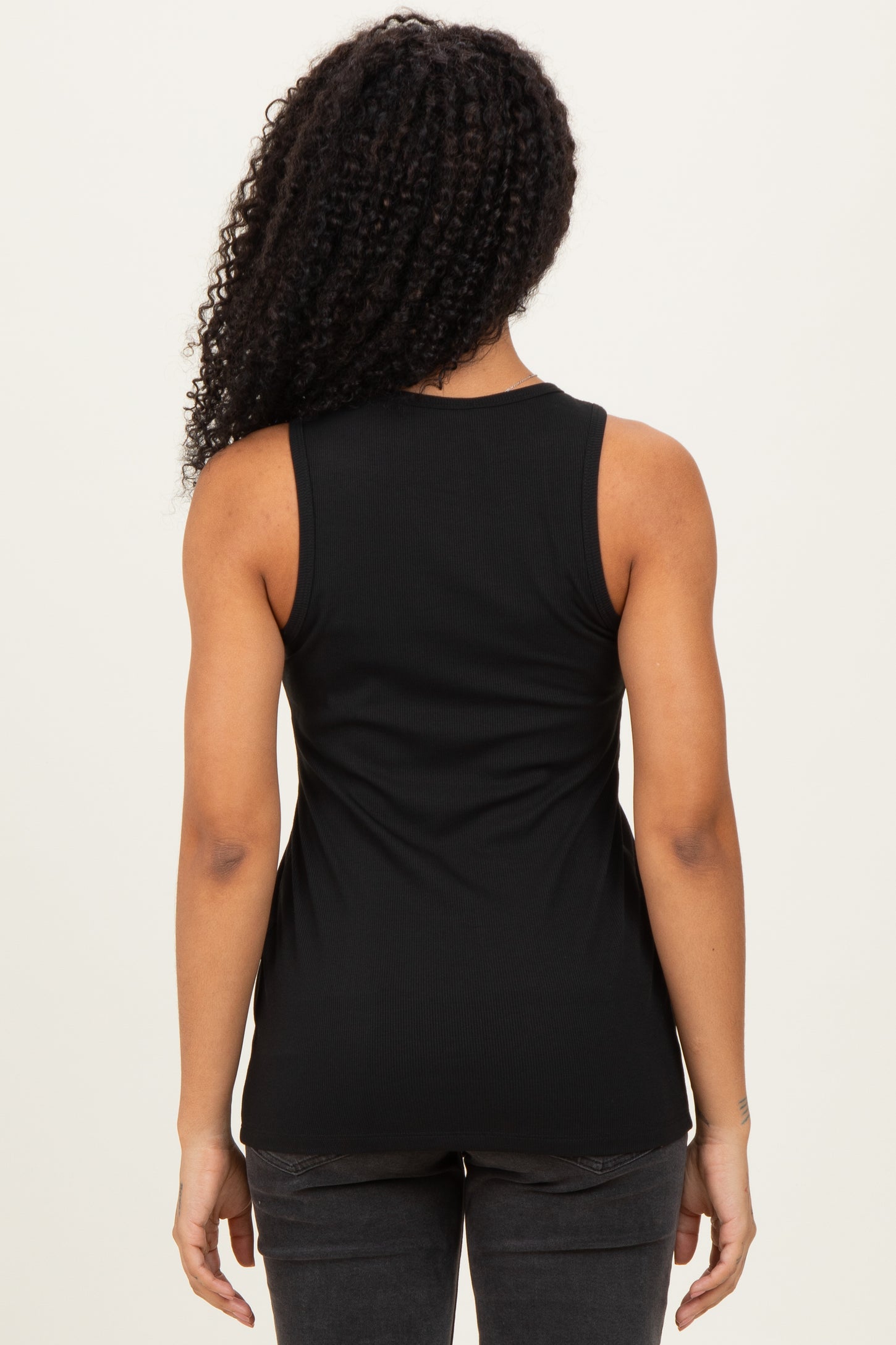 Black Sleeveless Nursing Tank Top