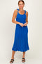 Blue Tied Shoulder Strap Midi Dress