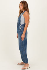 Dark Wash Denim Barrel Overalls