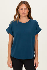 Teal Cuff Sleeve Top