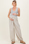 Light Blue Striped Balloon Maternity Pants