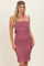 Mauve Smocked Ruffle Hem Dress