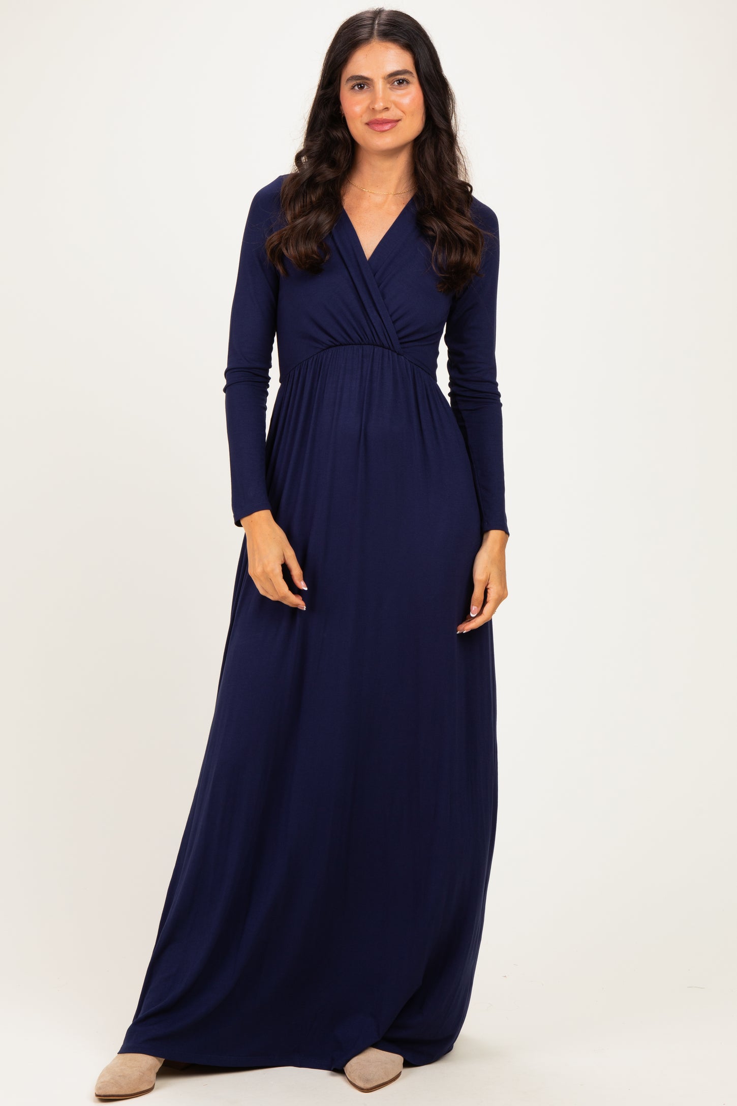 Navy Long Sleeve Maxi Dress
