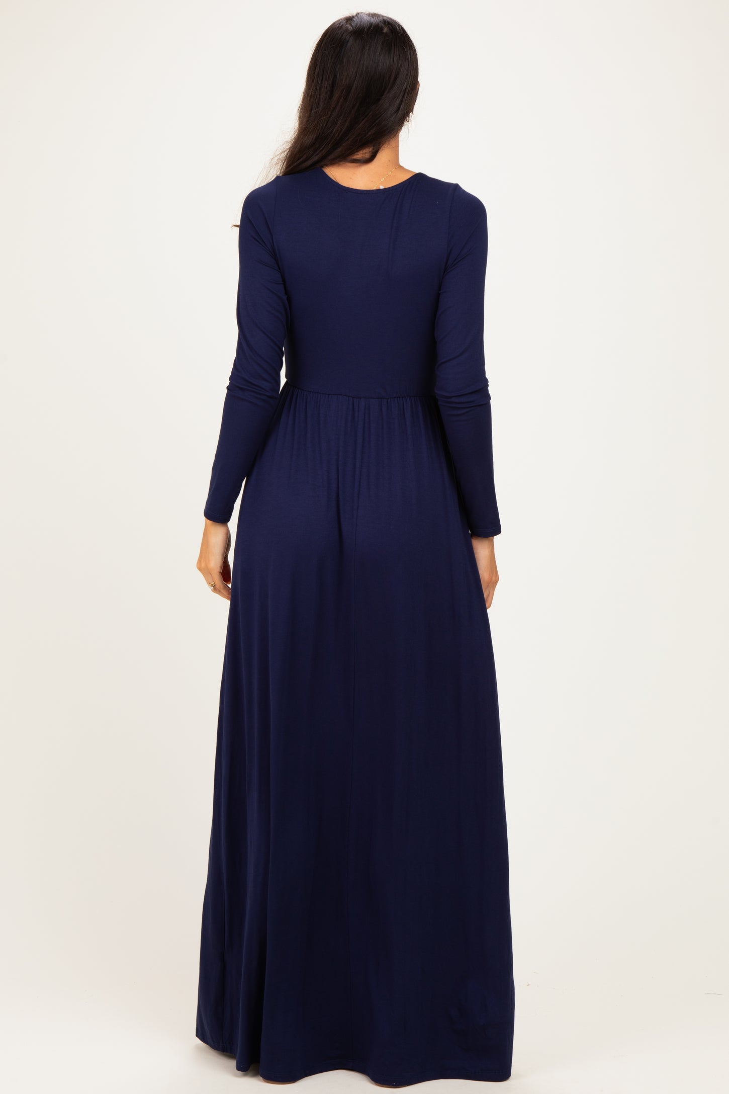 Navy Long Sleeve Maxi Dress