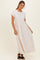 Soft White Ruffle Trim Maxi Dress