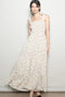 Cream Floral Shoulder Tie Maxi Dress
