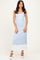 Sky Blue Ribbed Colorblock Sleeveless Maxi Dress