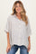 Taupe Striped Boxy Button Down Maternity Top