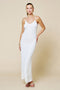 Off White Halter Textured Knit Maxi Dress