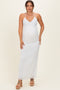 Off White Halter Textured Knit Maternity Maxi Dress