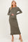 Olive Ribbed Knit Bow Back Maternity Maxi Dress