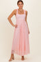 Light Pink Sleeveless Lace Maxi Dress