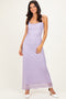 Lavender Sleeveless Lace Square Neck Maxi Dress