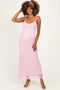 Pink Sleeveless Lace Square Neck Maternity Maxi Dress