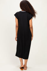 Black Side Slit Midi Dress