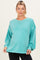 Turquoise Oversized Cutout Back Maternity Sweatshirt