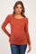 Rust Soft Knit Ruched Maternity Top