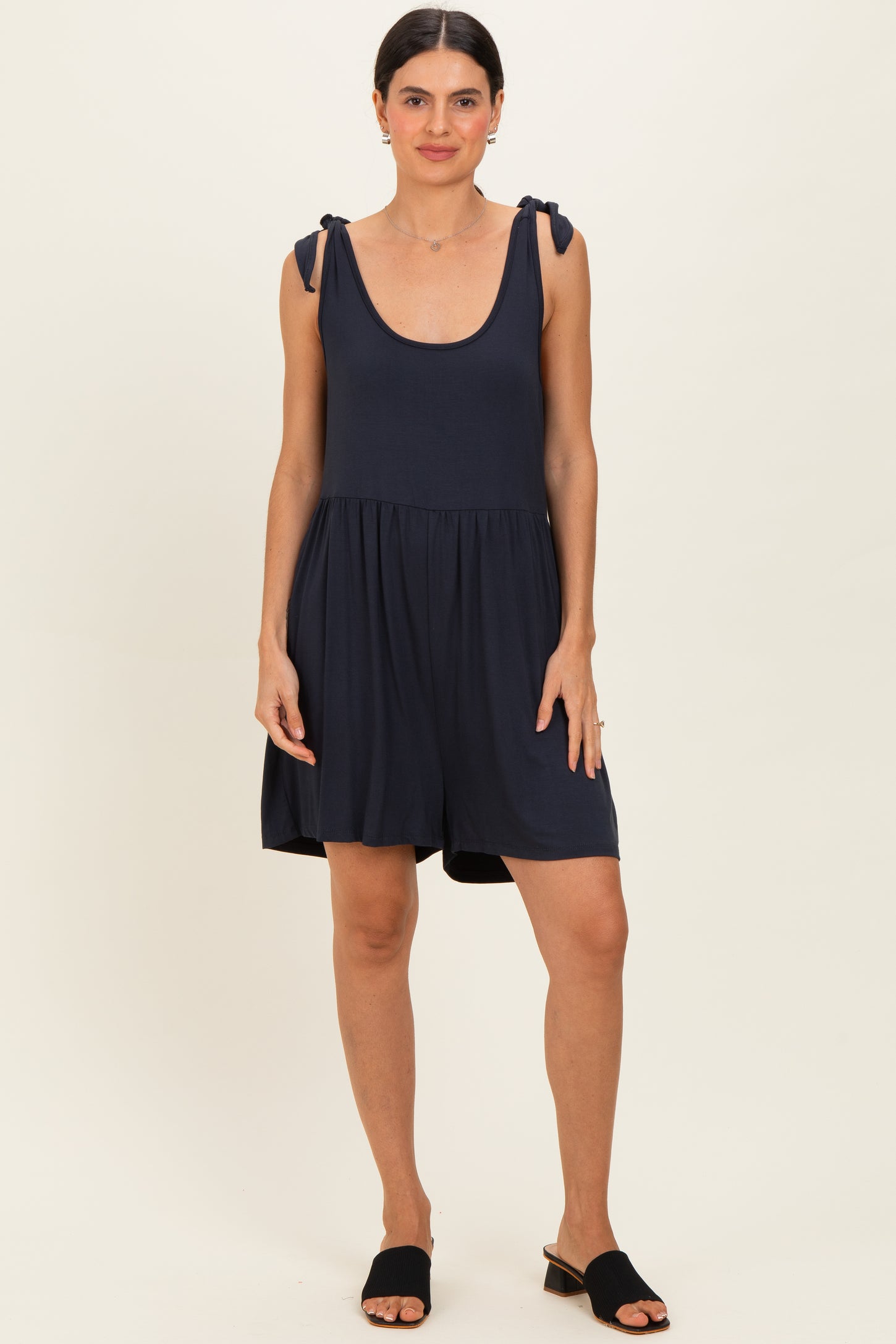 Navy Knot Strap Romper