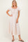Beige Square Neck Puff Sleeve Midi Dress