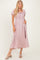Mauve Square Neck Puff Sleeve Midi Dress