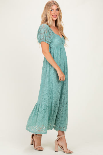 Light Blue Lace Maxi Dress