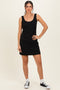 Black Ribbed Active Romper Dress
