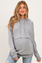Heather Grey Double Layer Long Sleeve Maternity Nursing Hoodie
