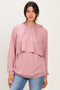 Pink Double Layer Long Sleeve Nursing Hoodie