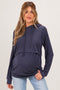 Navy Double Layer Long Sleeve Maternity Nursing Hoodie