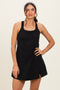 Black Racerback Active Romper Dress