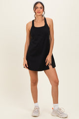 Black Racerback Active Romper Dress