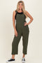 Olive Straight Leg Adjustable Overalls