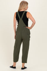 Olive Straight Leg Adjustable Overalls